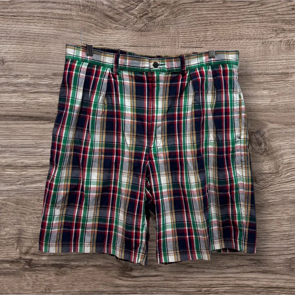 Polo Ralph Lauren‎ Men's Plaid Modern Preppy Country Club Pleated Shorts Size 34